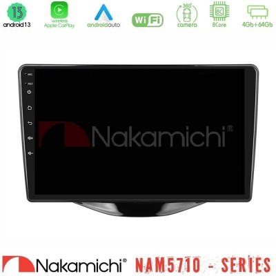 Nakamichi NAM5710 Series 8Core Android13 4+64GB Toyota Aygo | Citroen C1 | Peugeot 108 Navigation Multimedia Tablet 9