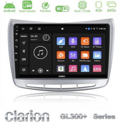 Clarion GL300+ Series 4Core Android ClarionOS 4+64GB Lancia Delta 2008 – 2014 Navigation Multimedia Tablet 9