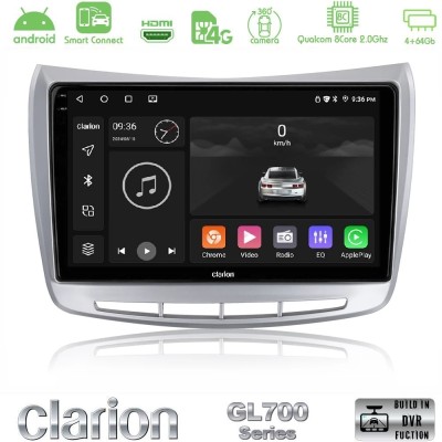 Clarion GL700 QUALCOMM Series 8Core Android ClarionOS 4+64GB Lancia Delta 2008 – 2014 Navigation Multimedia Tablet 9
