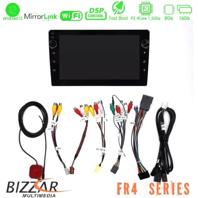 Bizzar FR4 Series 4Core Android12 2+16GB Navigation Multimedia Tablet 9″ (1DIN)