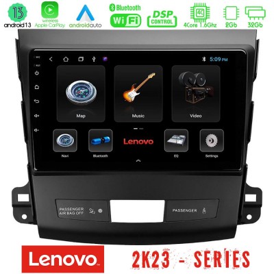 Lenovo Car Pad Mitsubishi Outlander/Citroen C-Crosser/Peugeot 4007 4Core Android 13 2+32GB Navigation Multimedia Tablet 9