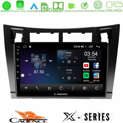 Cadence X Series Toyota Yaris 8core Android12 4+64GB Navigation Multimedia Tablet 9