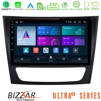 Bizzar Ultra Series Mercedes E Class / CLS Class 8core Android13 8+128GB Navigation Multimedia 9
