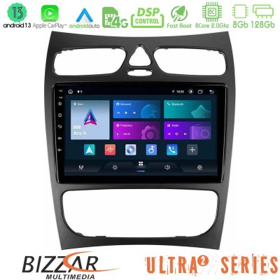 Bizzar Ultra Series Mercedes CLK Class W209 2000-2004 8core Android13 8+128GB Navigation Multimedia Tablet 9