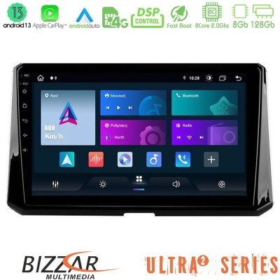 Bizzar Ultra Series Toyota Corolla 2019-2022 8core Android13 8+128GB Navigation Multimedia Tablet 9