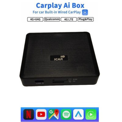 CarPlay AI Box 8Core 4+64GB - Μετατροπέας ενσύρματου CarPlay σε Ασύρματο CarPlay/Android Auto & Android Box