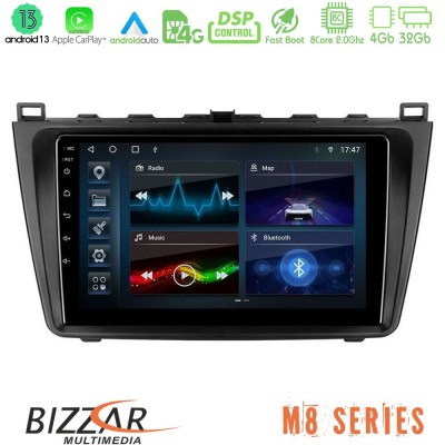 Bizzar M8 Series Mazda 6 2008-2012 8core Android13 4+32GB Navigation Multimedia Tablet 9