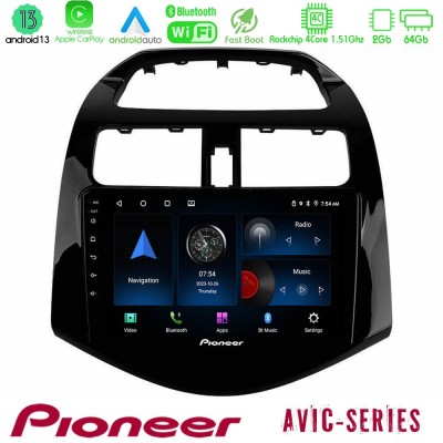 Pioneer AVIC 4Core Android13 2+64GB Chevrolet Spark 2009-2015 Navigation Multimedia Tablet 9