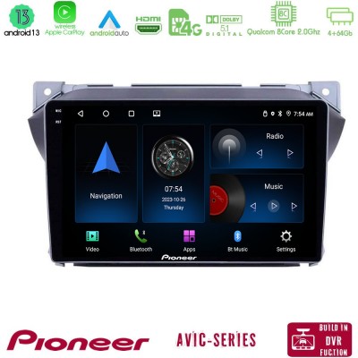 Pioneer AVIC 8Core Android13 4+64GB Suzuki Alto & Nissan Pixo Navigation Multimedia Tablet 9