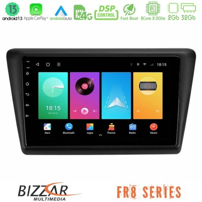Bizzar FR8 Series Skoda Rapid 2013-2017 8core Android13 2+32GB Navigation Multimedia Tablet 9