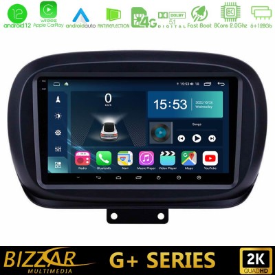 Bizzar G+ Series Fiat 500X 8core Android12 6+128GB Navigation Multimedia Tablet 9