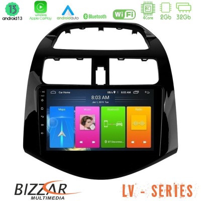 Bizzar LV Series Chevrolet Spark 2009-2015 4Core Android 13 2+32GB Navigation Multimedia Tablet 9