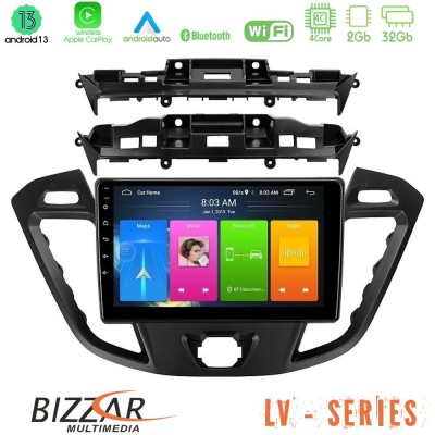 Bizzar LV Series Ford Transit Custom/Tourneo Custom 4Core Android 13 2+32GB Navigation Multimedia Tablet 9