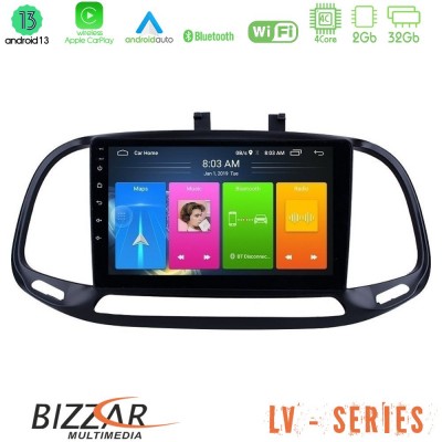 Bizzar LV Series Fiat Doblo 2015-2022 4Core Android 13 2+32GB Navigation Multimedia Tablet 9