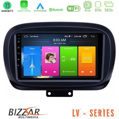 Bizzar LV Series Fiat 500X 4Core Android 13 2+32GB Navigation Multimedia Tablet 9