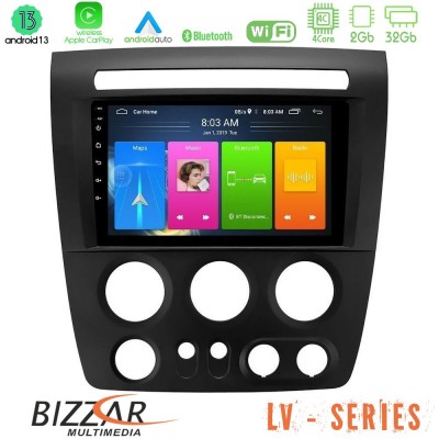 Bizzar LV Series Hummer H3 2005-2009 4Core Android 13 2+32GB Navigation Multimedia Tablet 9