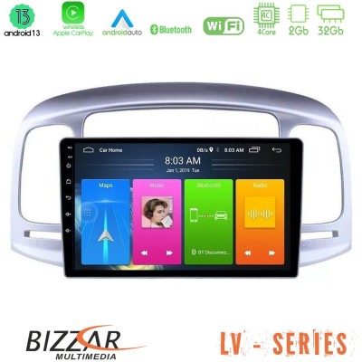 Bizzar LV Series Hyundai Accent 2006-2011 4Core Android 13 2+32GB Navigation Multimedia Tablet 9