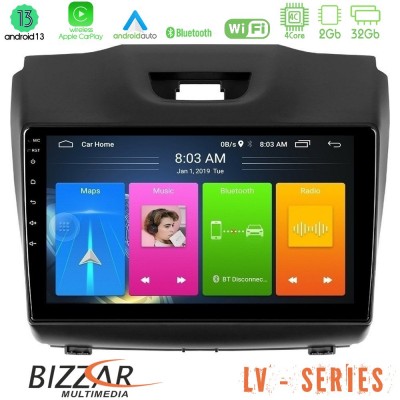 Bizzar LV Series Isuzu D-MAX 2012-2019 4Core Android 13 2+32GB Navigation Multimedia Tablet 9