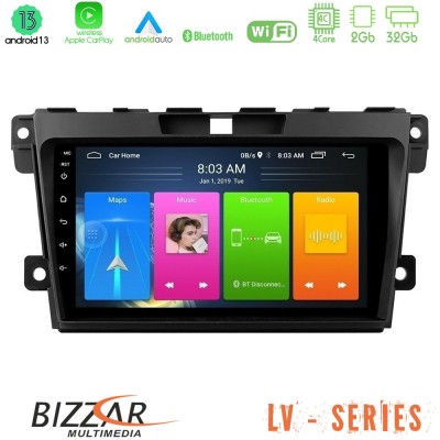 Bizzar LV Series Mazda CX-7 2007-2011 4Core Android 13 2+32GB Navigation Multimedia Tablet 9