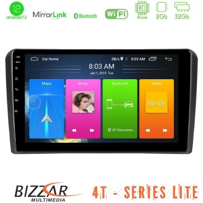 Bizzar 4T Series Audi A3 8P 4Core Android12 2+32GB Navigation Multimedia Tablet 9