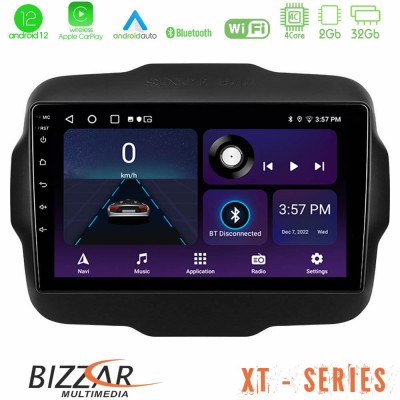 Bizzar XT Series Jeep Renegade 2015-2019 4Core Android12 2+32GB Navigation Multimedia Tablet 9