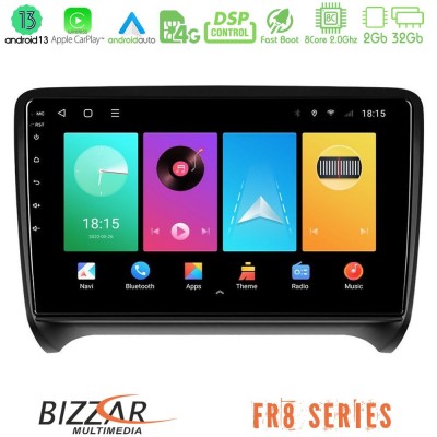 Bizzar FR8 Series Audi TT B7 8core Android13 2+32GB Navigation Multimedia Tablet 9