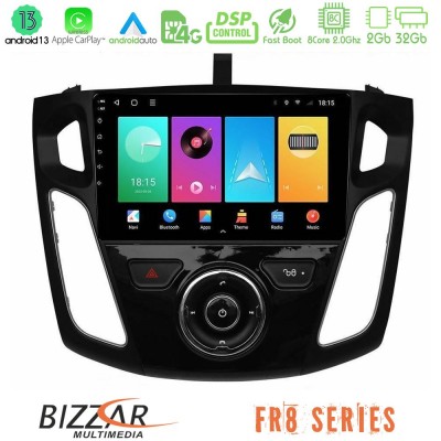 Bizzar FR8 Series Ford Focus 2012-2018 8core Android13 2+32GB Navigation Multimedia Tablet 9