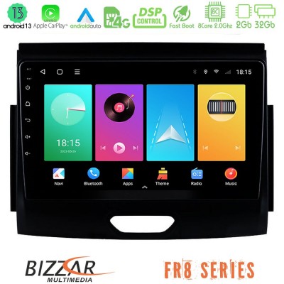 Bizzar FR8 Series Ford Ranger 2017-2022 8core Android13 2+32GB Navigation Multimedia Tablet 9″