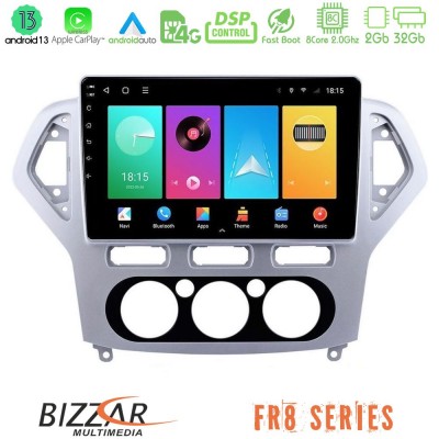 Bizzar FR8 Series Ford Mondeo 2007-2010 Manual A/C 8core Android 11 2+32GB Navigation Multimedia Tablet 10