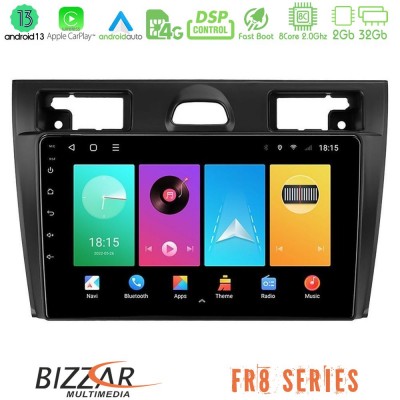 Bizzar FR8 Series Ford Fiesta/Fusion 8core Android13 2+32GB Navigation Multimedia Tablet 9