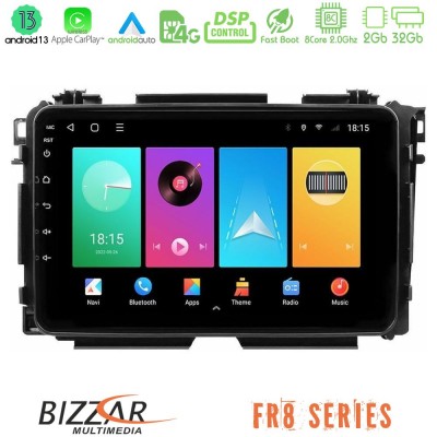 Bizzar FR8 Series Honda HR-V 8core Android13 2+32GB Navigation Multimedia Tablet 9