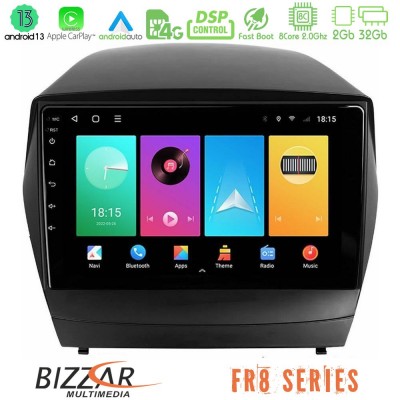 Bizzar FR8 Series Hyundai IX35 Auto A/C 8core Android13 2+32GB Navigation Multimedia Tablet 10
