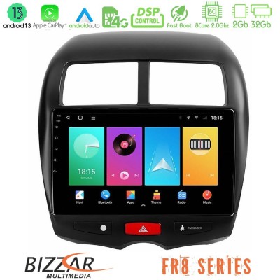 Bizzar FR8 Series Mitsubishi ASX 8core Android13 2+32GB Navigation Multimedia Tablet 10