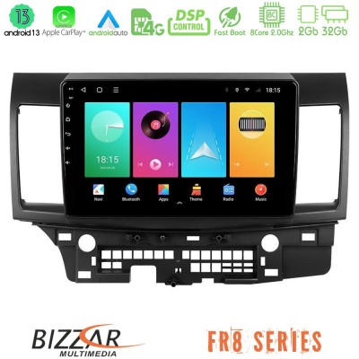 Bizzar FR8 Series Mitsubishi Lancer 2008 – 2015 8core Android13 2+32GB Navigation Multimedia Tablet 10