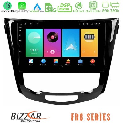Bizzar FR8 Series Nissan Qashqai J11 (AUTO A/C) 8core Android13 2+32GB Navigation Multimedia Tablet 10
