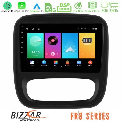 Bizzar FR8 Series Renault/Nissan/Opel/Fiat 8core Android13 2+32GB Navigation Multimedia Tablet 9