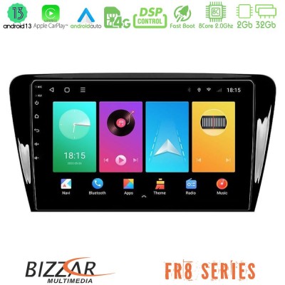 Bizzar FR8 Series Skoda Octavia 7 8core Android13 2+32GB Navigation Multimedia Tablet 10