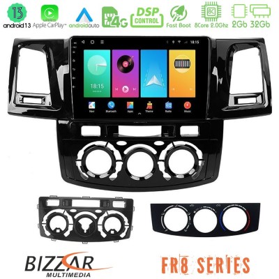 Bizzar FR8 Series Toyota Hilux 2007-2011 8core Android13 2+32GB Navigation Multimedia Tablet 9