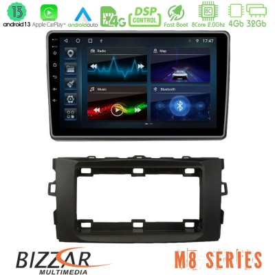 Bizzar M8 Series Toyota Auris 2013-2016 8core Android13 4+32GB Navigation Multimedia Tablet 10
