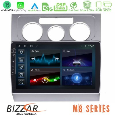 Bizzar M8 Series VW Touran 2003-2011 8Core Android13 4+32GB Navigation Multimedia Tablet 10