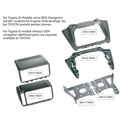 Πρόσοψη R/CD-Οθόνης Toyota iQ 2009 – 2015