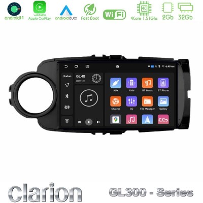 Clarion GL700 Lite Series 8Core Android11 6+128GB Toyota Yaris Navigation Multimedia Tablet 9