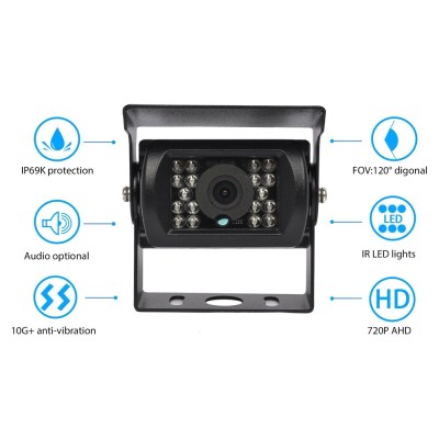 Bizzar Κάμερα Οπισθοπορείας Φορτηγού/Λεωφορείου (12-24V) AHD720 και CVBS (10m Καλώδιο)