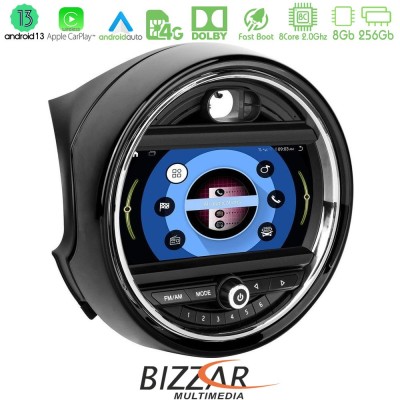 Bizzar OEM Mini Cooper F56 8core Android13 8+256GB Navigation Multimedia System 9
