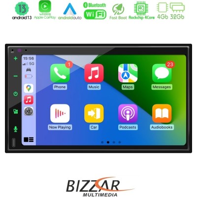 Bizzar 2DIN Deck 4core Android13 4+32GB Navigation Multimedia Deckless 6.9