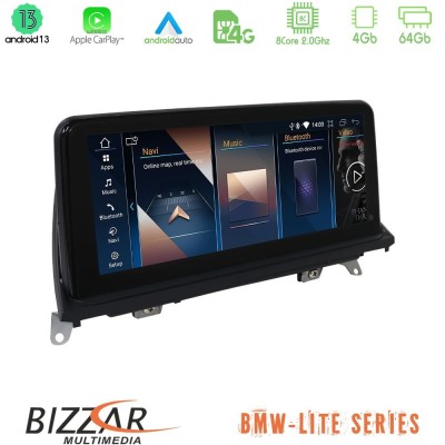 Bizzar Lite Series BMW X5 & X6 2010-2013 (CIC) Android13 8Core (4+64GB) Navigation Multimedia 10.25″ HD
