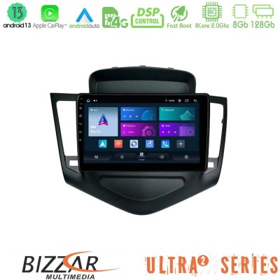 Bizzar Ultra Series Chevrolet Cruze 2009-2012 8core Android13 8+128GB Navigation Multimedia Tablet 9