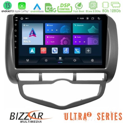Bizzar Ultra Series Honda Jazz 2002-2008 (Auto A/C) 8core Android13 8+128GB Navigation Multimedia Tablet 9