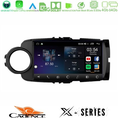 Cadence X Series Toyota Yaris 8core Android 14 4+64GB Navigation Multimedia Tablet 9
