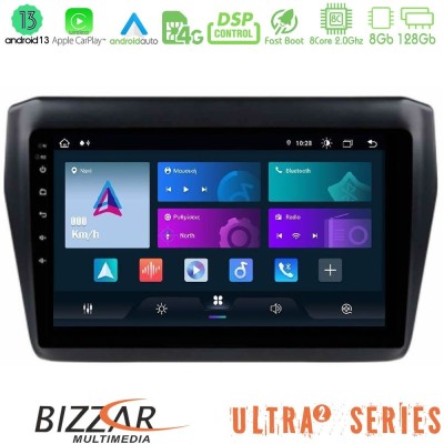 Bizzar Ultra Series Suzuki Swift 2017-2023 8core Android13 8+128GB Navigation Multimedia Tablet 9